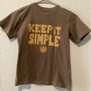 Life Is Good Brown Tee with Yellow Print